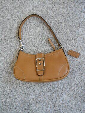 Coach Tan Leather Hampton Demi Mini Shoulder Bag